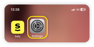 Zvýrazněná ikona Nastavení iOS