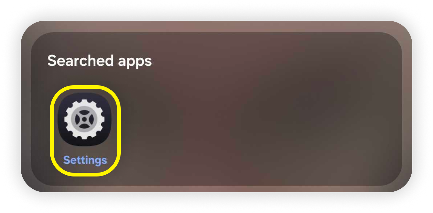 Ícono de Ajustes de Android resaltado
