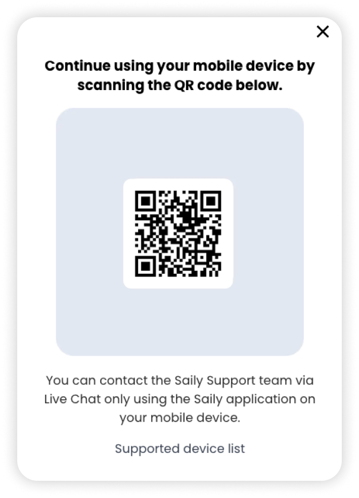 Pop-up de código QR